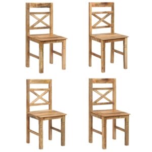 Urban Cross Back Dining Chairs Set of 4 Light Mango Wood
