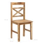 Dining Chairs 4 pcs Solid Mango Wood 7