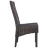 Dining Chairs 6 pcs Kubu Rattan and Mango Wood Brown