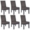 Dining Chairs 6 pcs Kubu Rattan and Mango Wood Brown