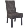 Dining Chairs 6 pcs Kubu Rattan and Mango Wood Brown