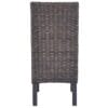 Dining Chairs 6 pcs Kubu Rattan and Mango Wood Brown