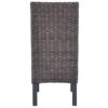 Dining Chairs 6 pcs Kubu Rattan and Mango Wood Brown