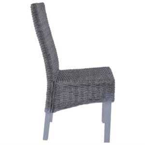 Dining Chairs 6 pcs Kubu Rattan and Mango Wood Grey