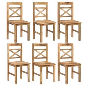 Dining Chairs 6 pcs Solid Mango Wood