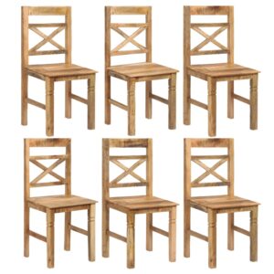 Dining Chairs 6 pcs Solid Mango Wood