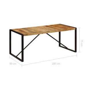 Dining Table 180X90X75 Cm Solid Mango Wood