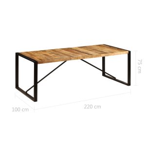 Dining Table 220X100X75 Cm Solid Mango Wood