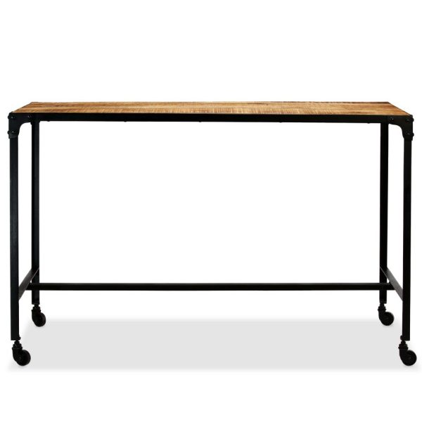 Dining Table Solid Mango Wood and Steel 120x60x76 cm