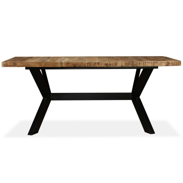 Dining Table Solid Mango Wood And Steel Cross 180 Cm