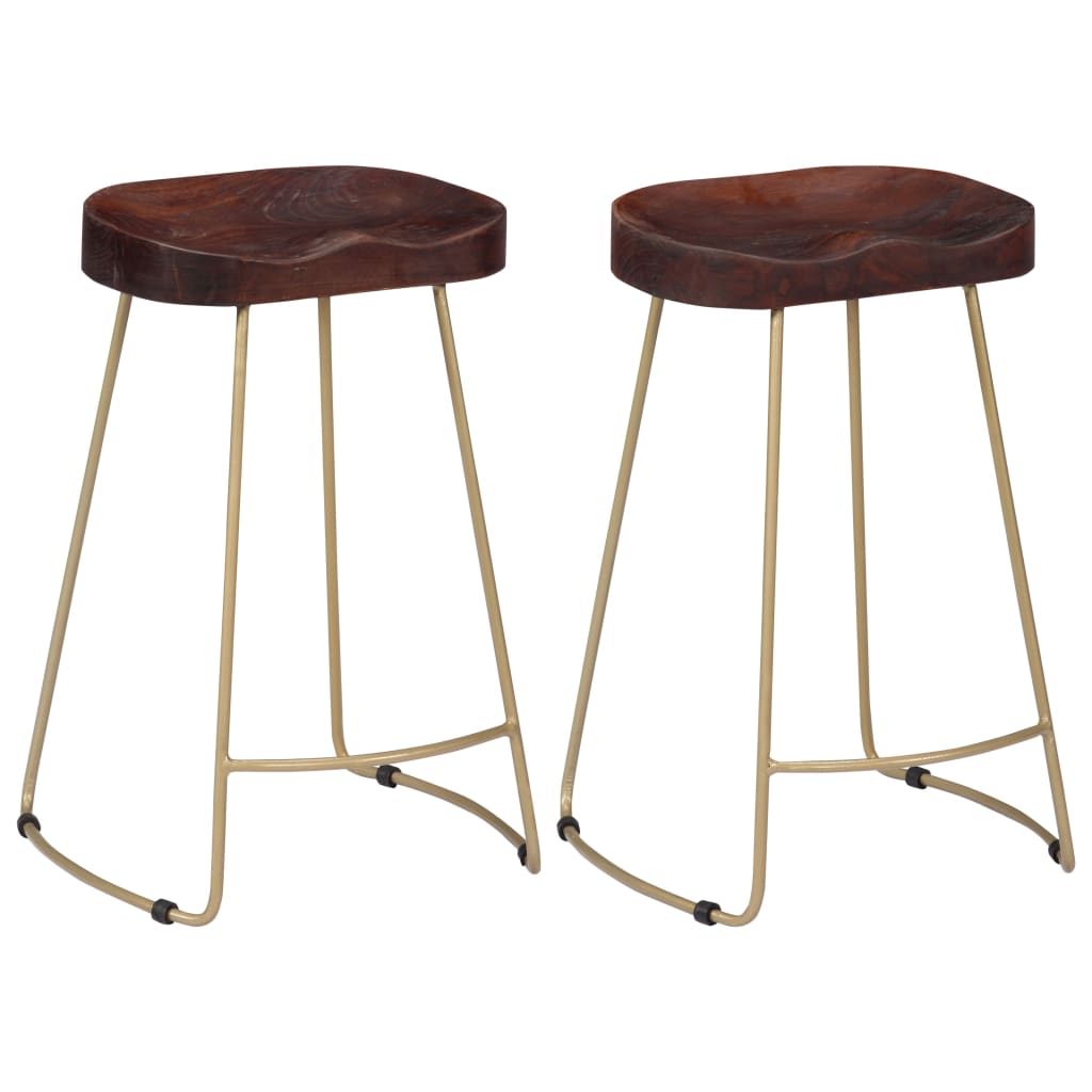 Gavin Bar Stools 2 pcs 45x40x62 cm Solid Mango Wood
