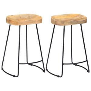 Gavin Bar Stools 2 pcs 45x40x62 cm Solid Mango Wood