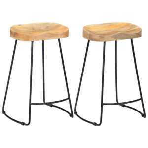 Gavin Bar Stools 2 pcs 45x40x62 cm Solid Mango Wood