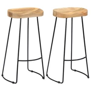Gavin Bar Stools 2 pcs 45x40x78 cm Solid Mango Wood