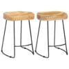 Gavin Bar Stools 2 pcs 46x38x52 cm Solid Mango Wood