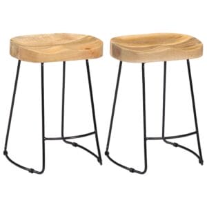 Gavin Bar Stools 2 pcs 46x38x52 cm Solid Mango Wood
