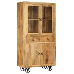 Highboard Solid Mango Wood 95x45x185 cm