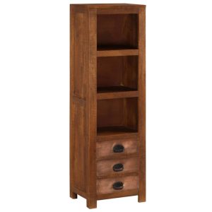 Highboard With 3 Drawers 40X30X130 Cm Solid Mango Wood