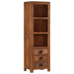 Highboard with 3 Drawers 40x30x130 cm Solid Mango Wood