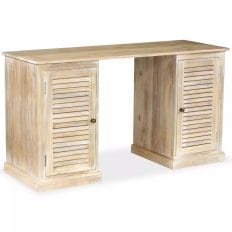 Pedestal Writing Desk Solid Mango Wood 140x50x77 cm