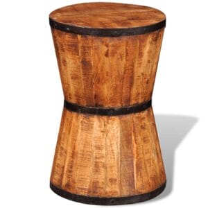 Rough Mango Wood Hourglass Stool