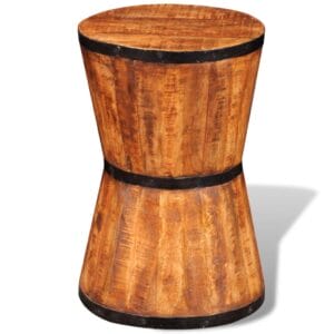 Rough Mango Wood Hourglass Stool