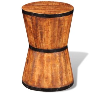 Rough Mango Wood Hourglass Stool