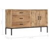 Sideboard 140x35x75 cm Solid Mango Wood