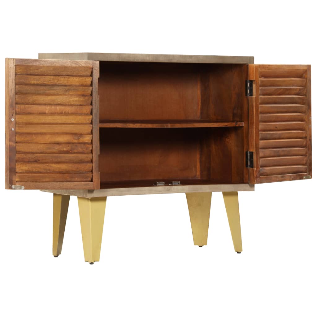 Sideboard 80x35x80 cm Solid Mango Wood and Cast Iron