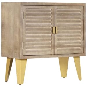 Small Sideboard 80x35x80 cm Solid Mango Wood and Cast Iron