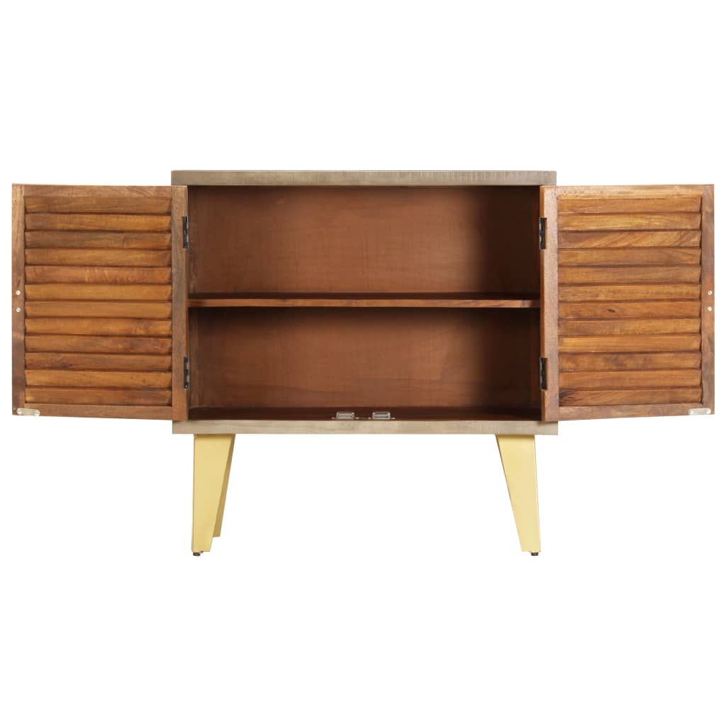 Sideboard 80x35x80 cm Solid Mango Wood and Cast Iron