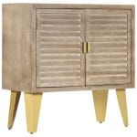 Sideboard 80x35x80 cm Solid Mango Wood and Cast Iron 1