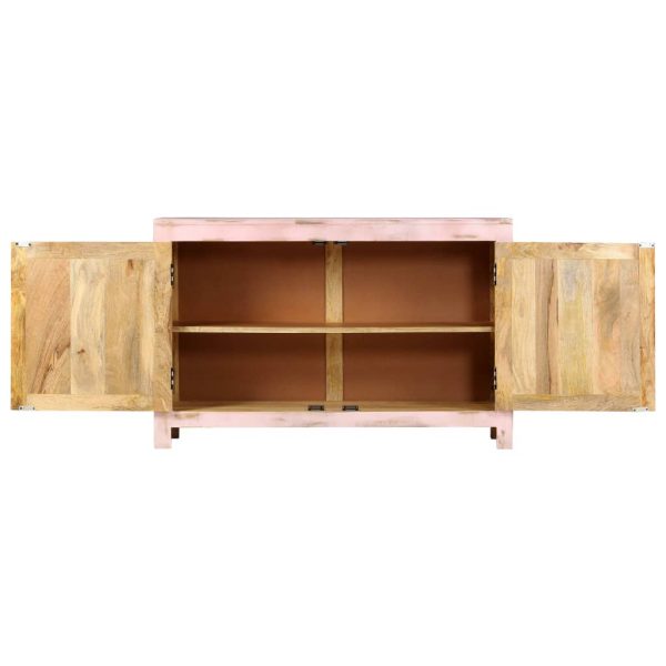 Sideboard Light Pink 110X35X70 Cm Solid Mango Wood
