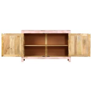 Sideboard Light Pink 110X35X70 Cm Solid Mango Wood