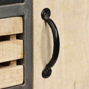 Sideboard Solid Mango Wood and Steel 65x33x76 cm