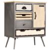 Sideboard Solid Mango Wood and Steel 65x33x76 cm