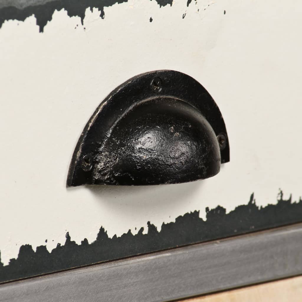 Sideboard Solid Mango Wood and Steel 65x33x76 cm