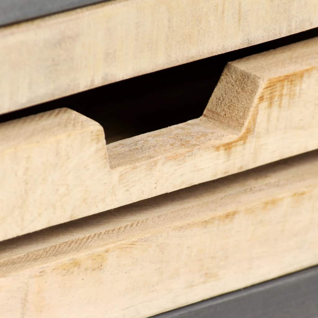 Sideboard Solid Mango Wood and Steel 65x33x76 cm