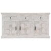 Sideboard White 140x40x74 cm Solid Mango Wood
