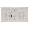 Sideboard White 140x40x74 cm Solid Mango Wood