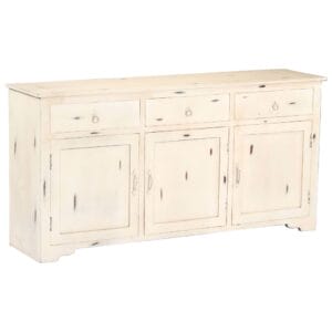 Sideboard White 160x40x80 cm Solid Mango Wood