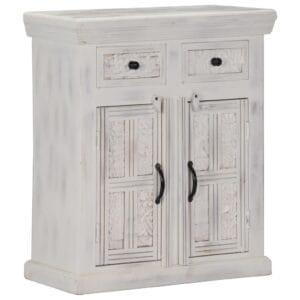 Sideboard White 65x30x75 cm Solid Mango Wood