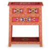 Sideboard with Drawers Solid Mango Wood Pink Hand Painted