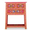 Sideboard with Drawers Solid Mango Wood Pink Hand Painted