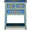 Sideboard with Drawers Solid Mango Wood Turquoise Hand Painted