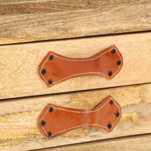 Storage Bench Solid Mango Wood Real Leather