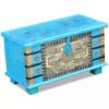 Storage Chest Blue Mango Wood 80x40x45 cm
