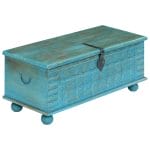 Storage Chest Solid Mango Wood Blue 100x40x41 cm 5