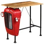 Tractor Bar Table Solid Mango Wood Red 60x120x107 cm 2