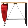 Tractor Bar Table Solid Mango Wood Red 60x120x107 cm